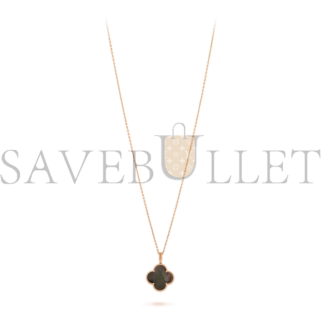 V*N CL*F  arpels magic alhambra long necklace, 1 motif - rose gold, mother-of-pearl  vcarp6i200